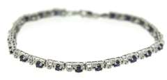Pretty White Gold Sapphire & Diamond Alternating Bracelet