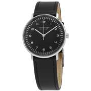 New Mens Junghans w Black Dial and Leather