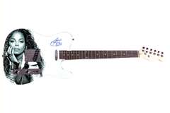 Janet Jackson Facsimile Autographed Custom Graphics Guitar