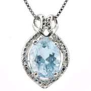 Sterling Silver Bluw Topaz Pendant