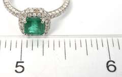 14K White Gold Emerald & Diamond Ring