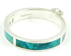 Silpada Sterling Turquoise Band Ring with Charm, 8.25