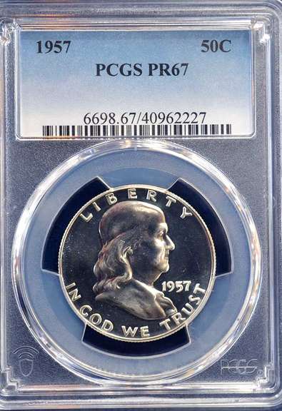 1957 50 C PCGS PR67