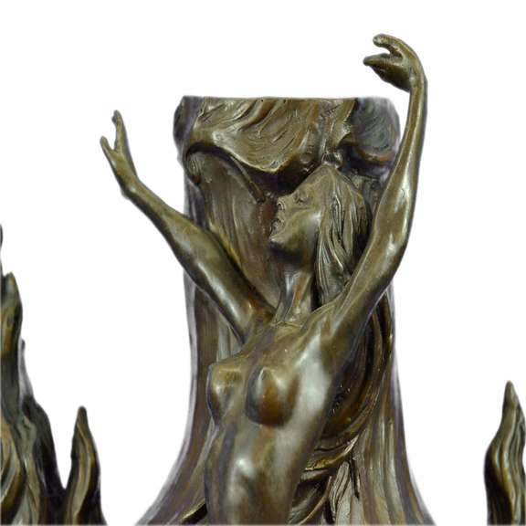 Large Hot Cast Exquisite Nude Nymph by Chalon Bronze Sculpture Statue Decor Gift