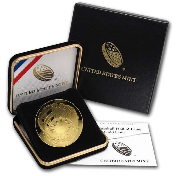 2014 Baseball Hall Of Fame Proof 5 Dollar Gold Coin in OGP