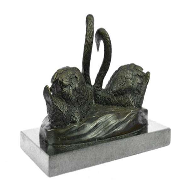 Two Swan Dancing Bronze Sculpture