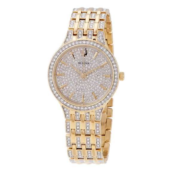 Bulova Crystal Pave Dial Watch
