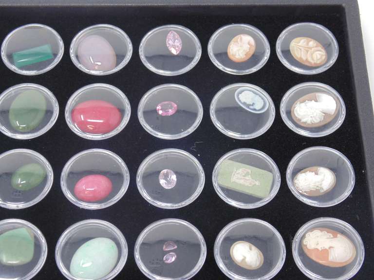 Tray of 50 Colored Stones