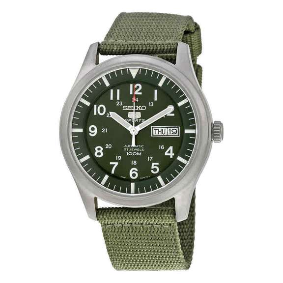 Seiko Sport Automatic Khaki Green Canvas