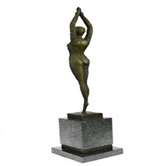 Dancer Bronze Statue on Marble Base Figurine