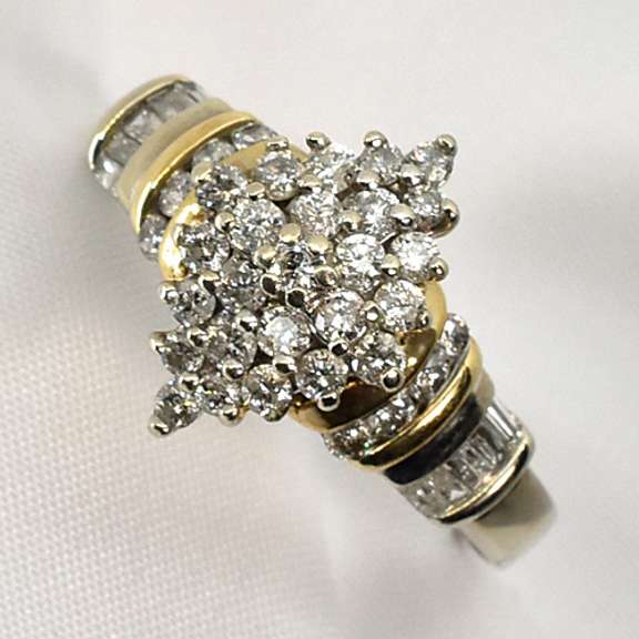 Bold White Gold Diamond Cluster