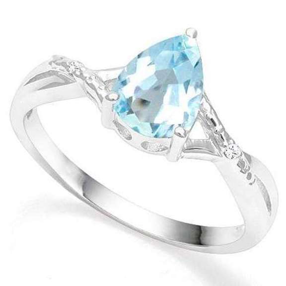 Baby Swiss Blue Topaz Sterling Silver Ring