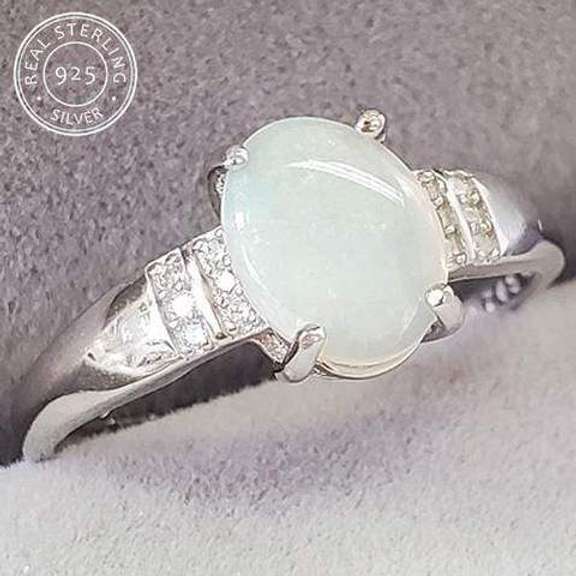 Ethiopian Opal & White Sapphire 925 Sterling Ring