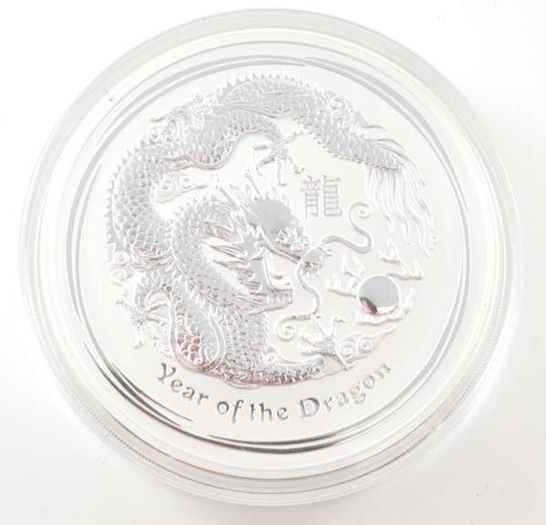 2012 Australia 30 Dollars 1kg .999 Silver Year Of Dragon - Hockey Puck