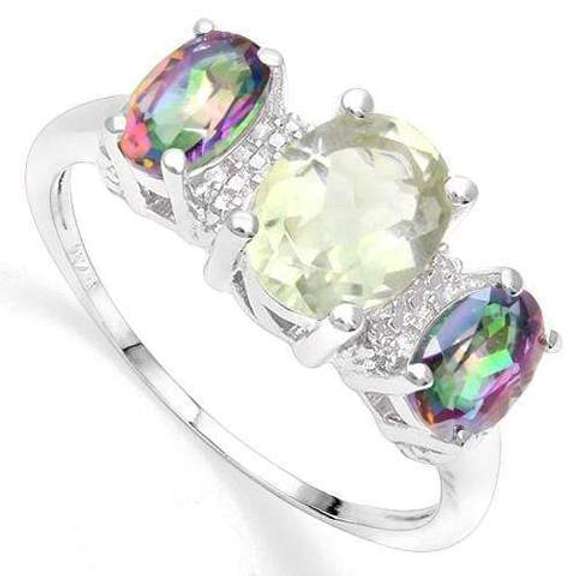Green Amethyst Sterling Silver Ring