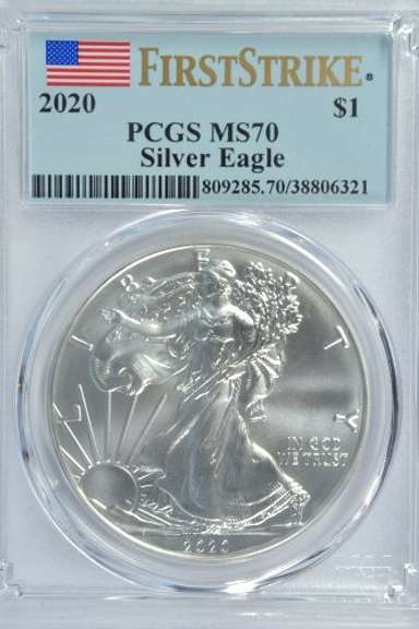Perfect PCGS MS70 2017 $1 Silver Eagle. West Point Mint