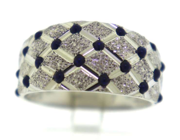 14KT White Gold Ring with Sapphires