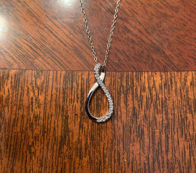 Sterling Silver Diamond Infinity Necklace