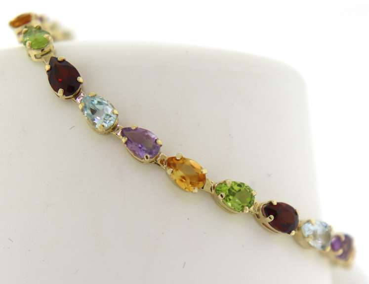 Favorite Multi Pear Gemstone Line Bracelet