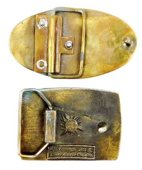 2 Vintage Winter Belt Buckles