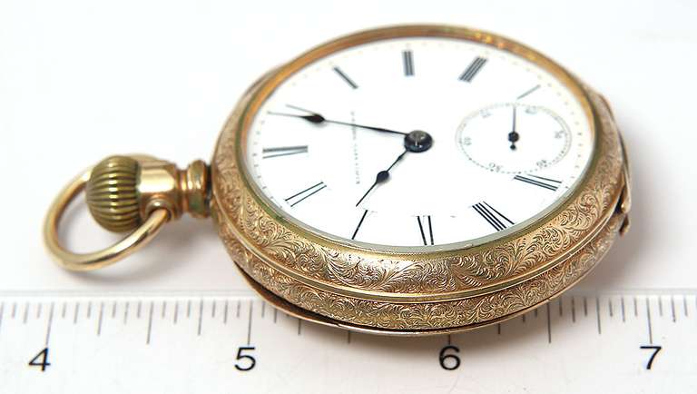14KT Yellow Gold Elgin Pocket Watch, Running