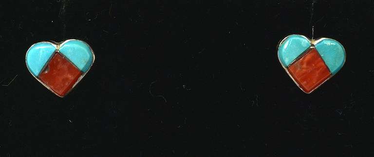 Vintage Sterling Silver Turquoise Earrings