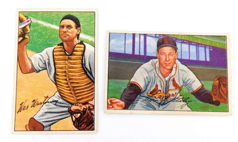 2 Bowman Gum 1952 Baseball Cards