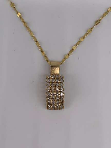 14kt Solid Gold Diamond Pendant