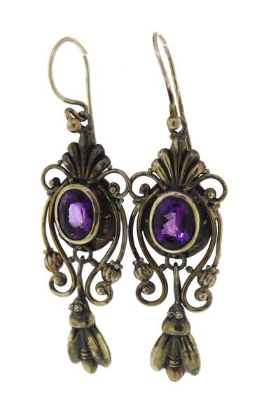 Sterling Silver Amethyst Dangle Earrings