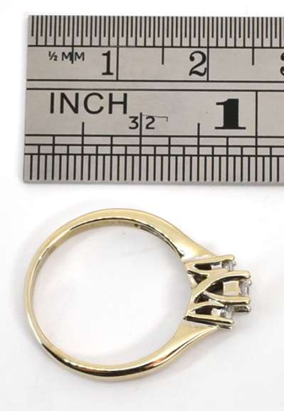 Sweet 3 Stone Princess Cut Diamond Ring