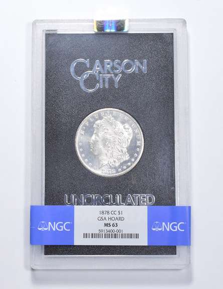 MS63 1878-CC Morgan Silver Dollar - GSA Hoard - Graded NGC