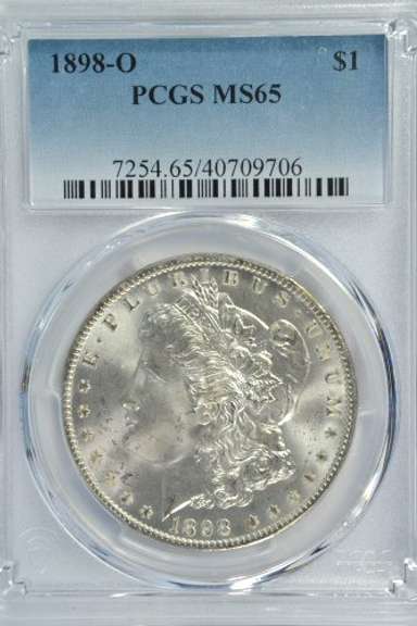 Awesome PCGS MS65 graded 1898-O Morgan Silver Dollar