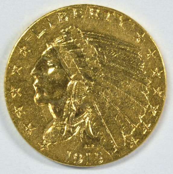Lovely 1915 US $2.50 Indian Gold Piece. High end.