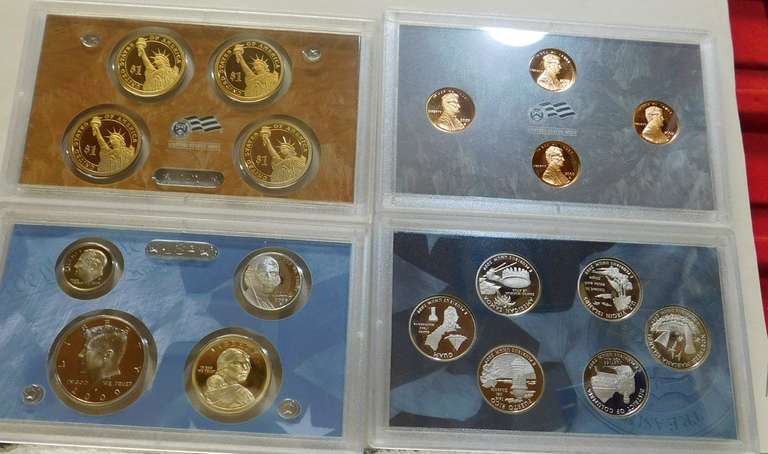 2009  PROOF Set.  Includes 4 trays:  State Qtrs; Lincoln cents; Presidential.