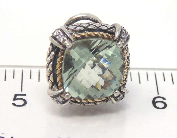 Judith Ripka Prasolite & Diamond Accent Earrings