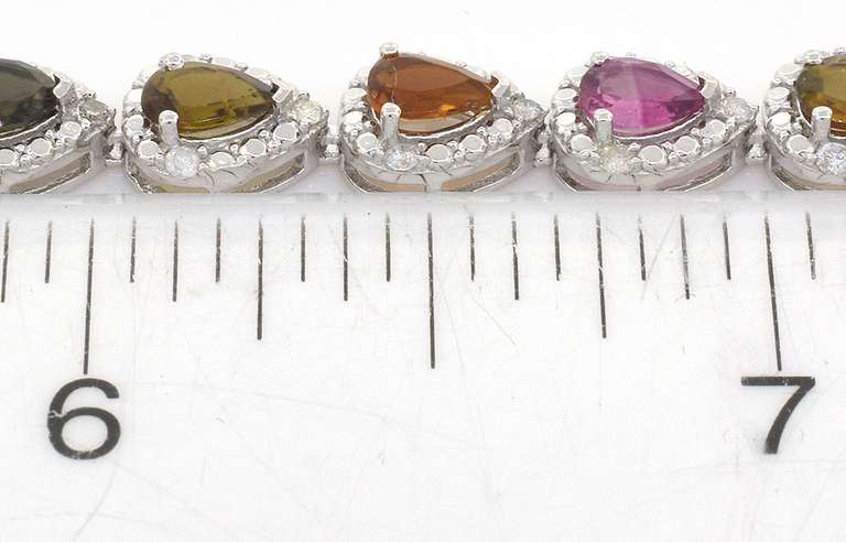Inspiring Tourmaline & Diamond Bracelet in Sterling Silver