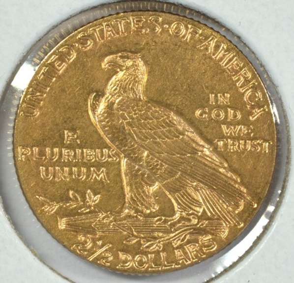 Lustrous BU 1910 US $2.50 Indian Gold Piece