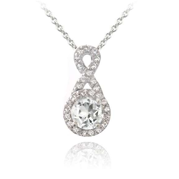 Sterling Silver 2ct White Topaz Infinity Necklace