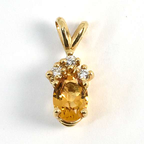 Citrine and Diamond Pendant