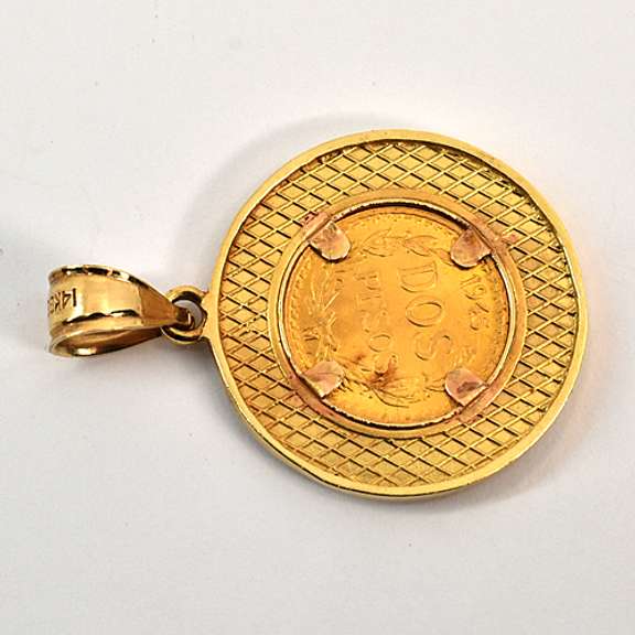 Popular Mexican 2 Peso Coin Pendant