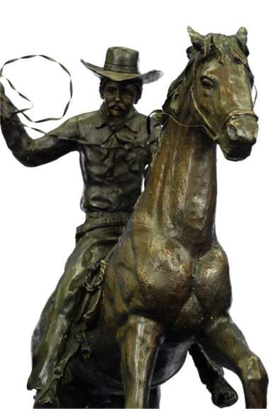 Cowboy with Rope Bronze Sculpture Statue