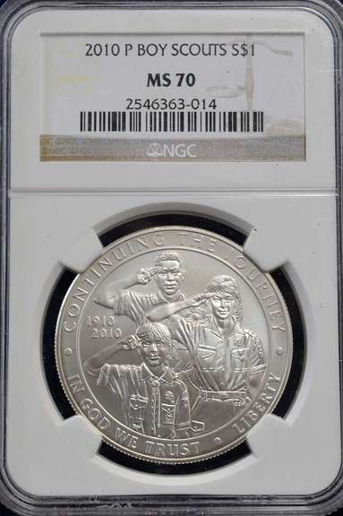 2010 P Boy Scouts Commemorative  NGC MS 70