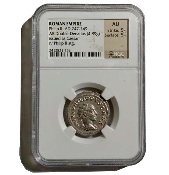 Roman Empire Phillip 11 247-249 Double Denarius