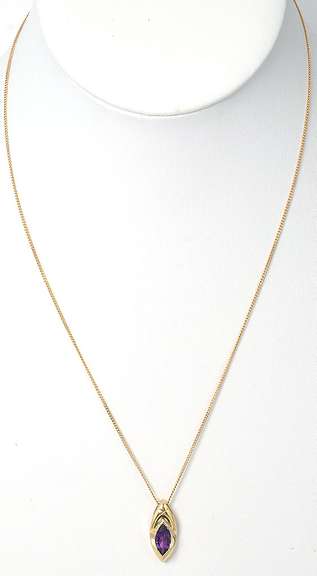 Stately Amethyst Necklace in 14KT Yellow Gold