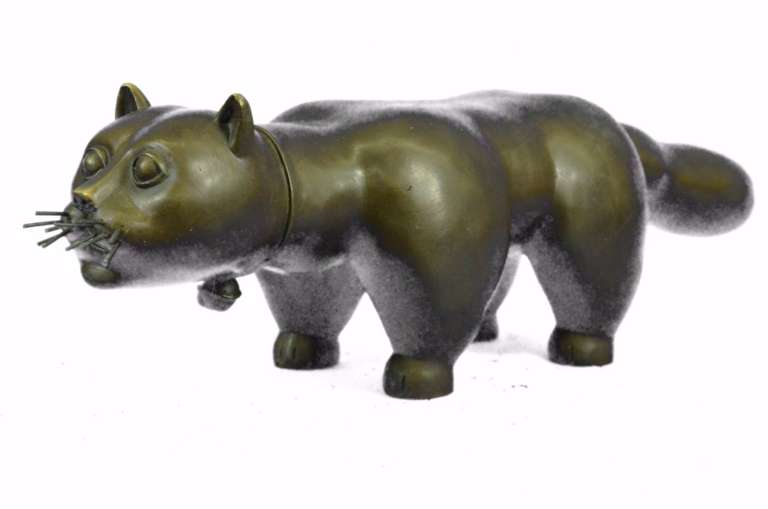 Cat Feline Bronze Sculpture
