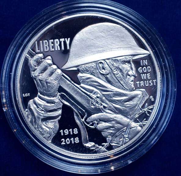2018 World  War 1 Centennial Commemorative  Silver Dollar No Box