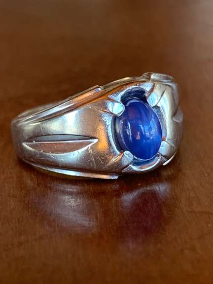 Star Sapphire & Solid Gold Unisex Ring