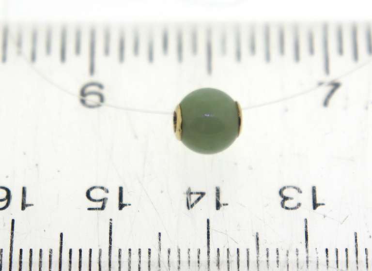 Green Jade on Clear Cord Necklace