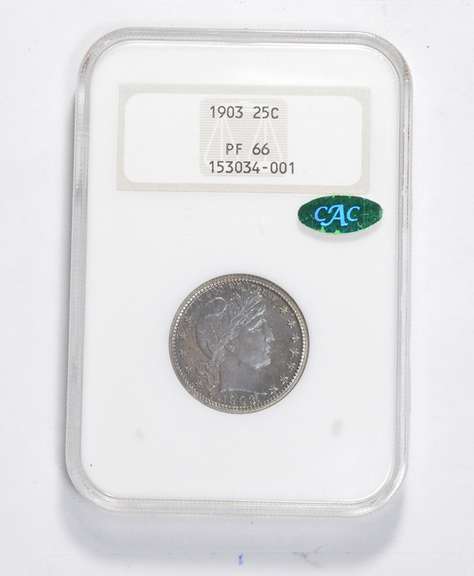 PF66 1903 CAC Barber Quarter - NGC Graded