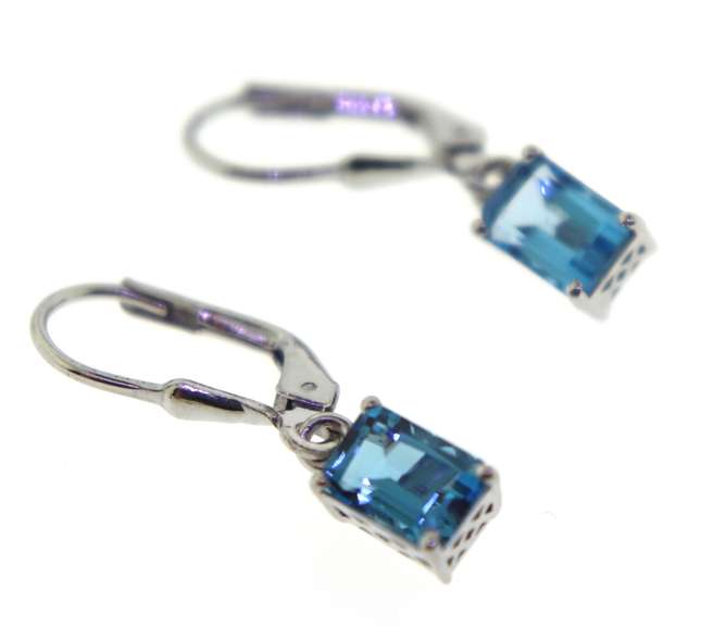 Sterling Silver Blue Topaz Earrings